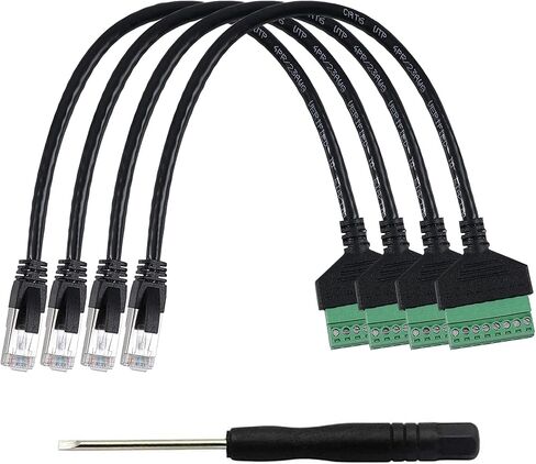 10 قطع RJ45 ذكر إلى 8 دبوس محول طرفي لولبي، 1 قدم RJ45 8p8c إلى 8Pin بولت موصل طرفي لـ Cat 5/5e/6 موسع إيثرنت CCTV محول شبكة DVR الرقمي (ذكر) in Kuwait