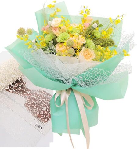 Flower Wrapping Mesh Paper Iregular Hollow Net Wrapper Floral Bouquet Paper Fresh Flower Packaging Sheet Florist Wrap Supplies for Birthday Wedding Valentine's Day in Saudi Arabia