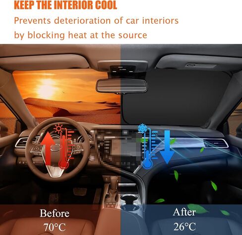 غطاء شمسي مناسب للزجاج الأمامي لسيارة Toyota Tundra 2007-2021,2022-2024 Limited SR5 Platinum TRD Pro 4-Layer Sunshade Pickup Sun Visor 240T Shade Blocks UV Rays اكسسوارات السيارات in Kuwait