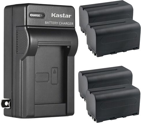 Kastar 4 عبوات NP-F750 / NP-F770 استبدال شاحن البطارية وشاحن الحائط AC لـ Godox LEDP-260C المحمولة القابلة للتعتيم، LED308W II 5600K، LED500W ضوء النهار LED الفيديو، LED500Y التنغستن LED الفيديو الضوئي in Kuwait