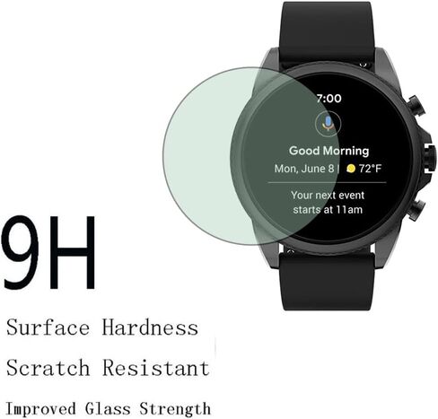 Watch Screen Protector (3+2Pack) Compatible with Fossil Gen 6 44mm, Tempered Glass Film Anti-Scratch High Definition Full Coverage and Soft TPU Protective Case in Saudi Arabia