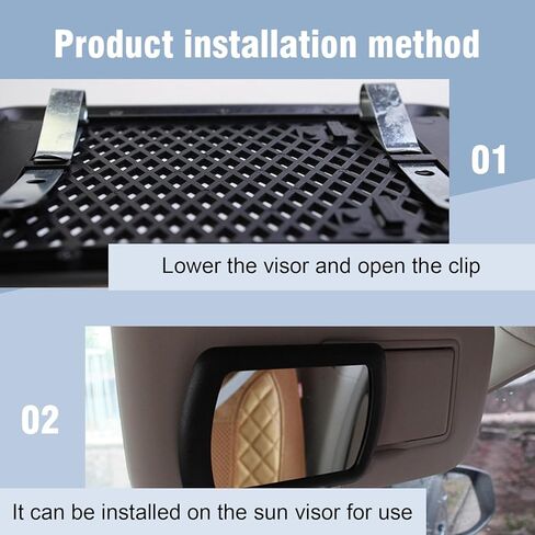 قطعة واحدة من مرآة مكياج واقي الشمس للسيارة، مرآة زينة فاخرة محمولة عالية الدقة مقاس 6.6 بوصة × 4.3 بوصة، مرآة زينة خالية من اللصق، مرآة حاجبة للشمس، ملحقات داخلية عالمية لمعظم السيارات (أسود) in Kuwait