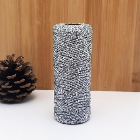 INSPIRELLE 110 Yards Gold Bakers Twine 1.5mm Christmas Decorative String Inelastic Cord for Gift Wrapping Tags Hanging and Crafts in Saudi Arabia