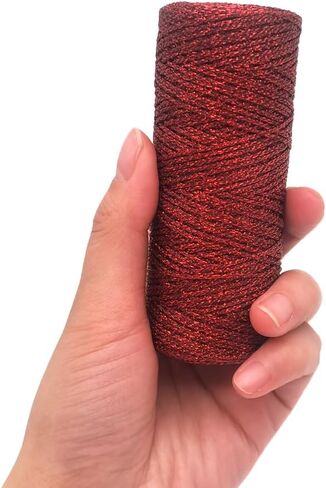 INSPIRELLE 110 Yards Gold Bakers Twine 1.5mm Christmas Decorative String Inelastic Cord for Gift Wrapping Tags Hanging and Crafts in Saudi Arabia