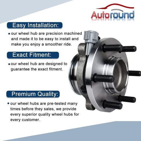 Autoround 515064 2WD Front Wheel Hub and Bearing Assembly Replacement for Nissan Frontier 2005-2018/ Pathfinder 05-12/ Xterra 05-15, Suzuki Equator 2009-2012 RWD 6-Lug w/ABS 2-Pack in Saudi Arabia
