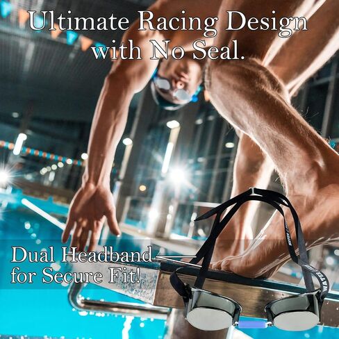 Water Gear Swedish Pro Goggles - Women and Mens Swimming Goggles - Great for Pool and Diving - Comfortable and Clear Vision - Water Sports and Exercise - Silver in Saudi Arabia