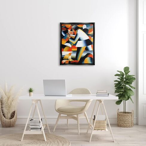Stupell Industries Farmer Kazimir Melevih Classic Abstract Painting Floating Framed Wall Art, Design By one1000paintings in Saudi Arabia