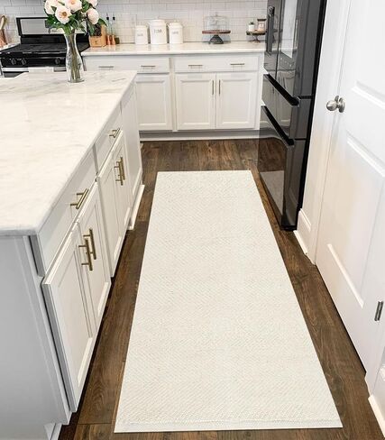 Farmhouse Bathroom Rug,2'x3' Beige Small Boho Entryway Rug Cotton Washable Front Door Mat Reversible Kitchen Floor Mat for Bedroom Bathroom Living Room in Saudi Arabia