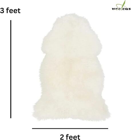 Woolous Genuine New Zealand Sheepskin Double Pelt Rug- Handmade Sheep Skin Runner Rug, Soft Thick Natural Bedside Area Rug for Bedroom and Living Room Decor, (2x6 ft, Gray) in Saudi Arabia