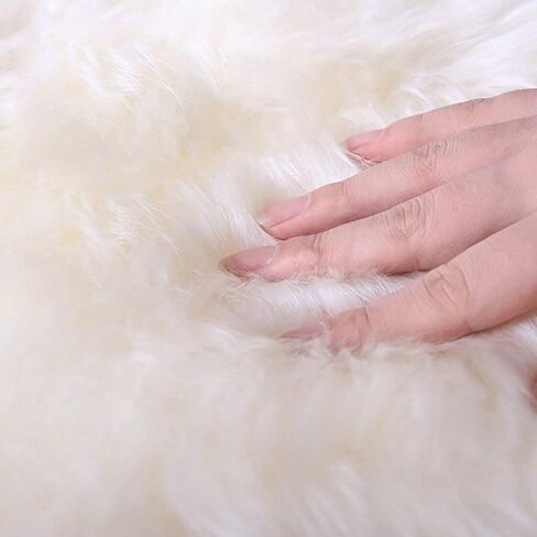 Woolous Genuine New Zealand Sheepskin Double Pelt Rug- Handmade Sheep Skin Runner Rug, Soft Thick Natural Bedside Area Rug for Bedroom and Living Room Decor, (2x6 ft, Gray) in Saudi Arabia