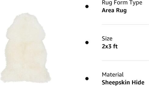 Woolous Genuine New Zealand Sheepskin Double Pelt Rug- Handmade Sheep Skin Runner Rug, Soft Thick Natural Bedside Area Rug for Bedroom and Living Room Decor, (2x6 ft, Gray) in Saudi Arabia