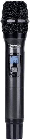Comica CVM-WS50HTX Wireless Handheld Microphone, with UHF 6 Channels, Integrated Smartphone Holder, 194FT Wireless Range, Built-in Chargable Battery, Microphone for iPhone Samsung Huawei and More in Saudi Arabia