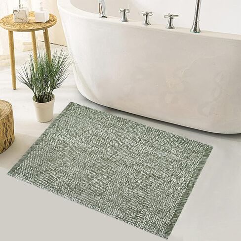 Farmhouse Bathroom Rug,2'x3' Beige Small Boho Entryway Rug Cotton Washable Front Door Mat Reversible Kitchen Floor Mat for Bedroom Bathroom Living Room in Saudi Arabia