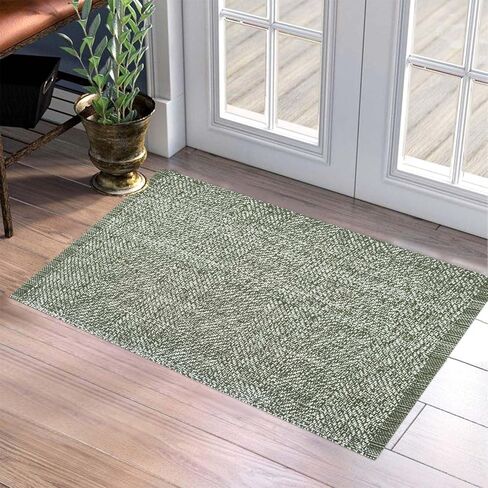 Farmhouse Bathroom Rug,2'x3' Beige Small Boho Entryway Rug Cotton Washable Front Door Mat Reversible Kitchen Floor Mat for Bedroom Bathroom Living Room in Saudi Arabia