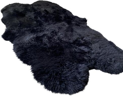 Woolous Genuine New Zealand Sheepskin Double Pelt Rug- Handmade Sheep Skin Runner Rug, Soft Thick Natural Bedside Area Rug for Bedroom and Living Room Decor, (2x6 ft, Gray) in Saudi Arabia