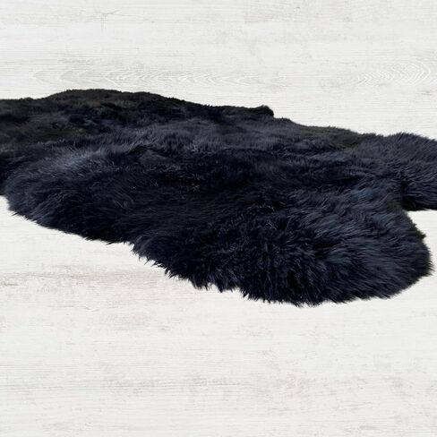 Woolous Genuine New Zealand Sheepskin Double Pelt Rug- Handmade Sheep Skin Runner Rug, Soft Thick Natural Bedside Area Rug for Bedroom and Living Room Decor, (2x6 ft, Gray) in Saudi Arabia