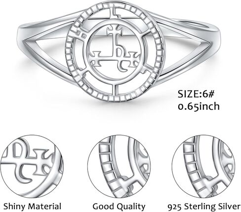 خاتم Ladytree Sigil of Lilith بيان S925 من الفضة الاسترليني Sigil of Lilith خاتم بيان هدايا للنساء والرجال مقاس 6 in Kuwait
