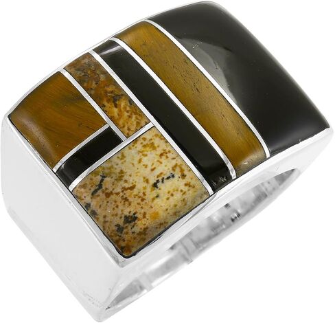 Turquoise Ring Sterling Silver 925 for Men Genuine Gemstones Size 9 to 13 in Saudi Arabia