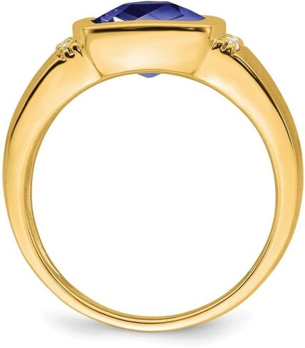 خاتم Diamond2Deal من الذهب الأصفر عيار 14 قيراط مصنوع من الأحجار الكريمة والألماس مقاس 10 in Kuwait