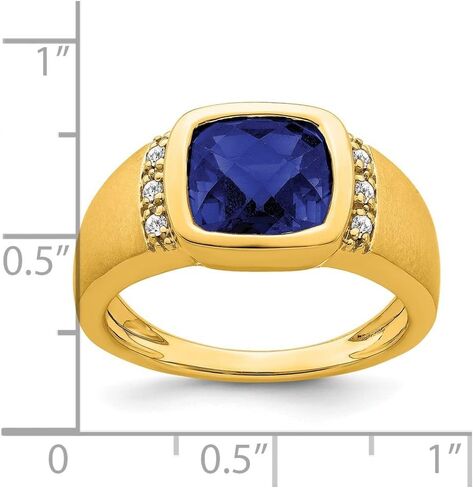 خاتم Diamond2Deal من الذهب الأصفر عيار 14 قيراط مصنوع من الأحجار الكريمة والألماس مقاس 10 in Kuwait