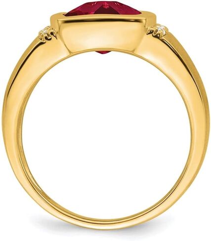 خاتم Diamond2Deal من الذهب الأصفر عيار 14 قيراط مصنوع من الأحجار الكريمة والألماس مقاس 10 in Kuwait