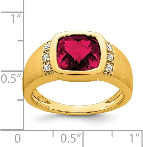 خاتم Diamond2Deal من الذهب الأصفر عيار 14 قيراط مصنوع من الأحجار الكريمة والألماس مقاس 10 in Kuwait