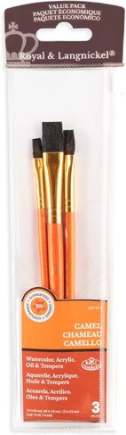 Royal & Langnickel Royal Zip N' Close Camel Flat 3-Piece Brush Set in Saudi Arabia