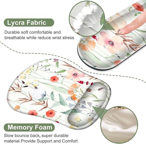 Larger Mouse Pad with Wrist Support,Non-Slip Rubber Base Keyboard Mouse Mat Set,Surface Soft & Relieve Wrist Pain,Waterproof Protector Mousepad for Laptop,Computer,Gaming&Office,Home-Cotton C in Saudi Arabia
