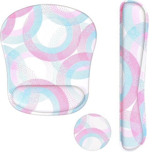 Larger Mouse Pad with Wrist Support,Non-Slip Rubber Base Keyboard Mouse Mat Set,Surface Soft & Relieve Wrist Pain,Waterproof Protector Mousepad for Laptop,Computer,Gaming&Office,Home-Cotton C in Saudi Arabia