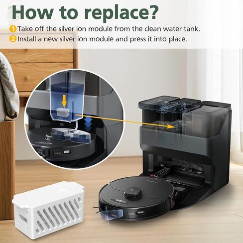 قطعتان من قطع غيار وحدة الأيونات الفضية لـ Roborock Q Revo/ S7 MaxV Ultra/ S7 Pro Ultra/ S8 Pro Ultra/ S8/ S8+/ S8 Plus ملحقات المكنسة الكهربائية in Kuwait