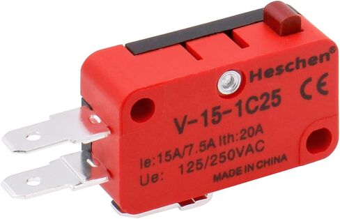 مايكرو سويتش V-15-1C25 SPDT نوع الزر 20 أمبير 250 فولت تيار متردد 2 حزمة in Saudi Arabia