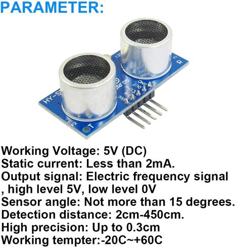 5Pack HY-SR05 Ultrasonic Module 5V 5Pin Distance Detection Sensor for Arduino with TM1637 LED Display Module, Dupont Cable in Kuwait