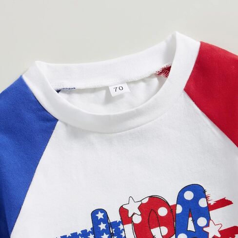 Toddler Baby Boy 4th of July Outfit Short Sleeve T-Shirt Tee American Flag Shorts Set Fourth of July Summer Clothes in Saudi Arabia