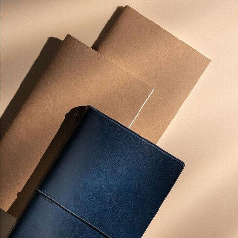 OLETHA Aesthetic Small Refillable Travel Journal, Faux Leather Notebook for Travelers, Writing & Poets, Blank Inserts, Navy in Saudi Arabia