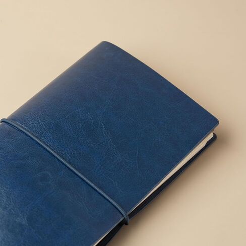 OLETHA Aesthetic Small Refillable Travel Journal, Faux Leather Notebook for Travelers, Writing & Poets, Blank Inserts, Navy in Saudi Arabia