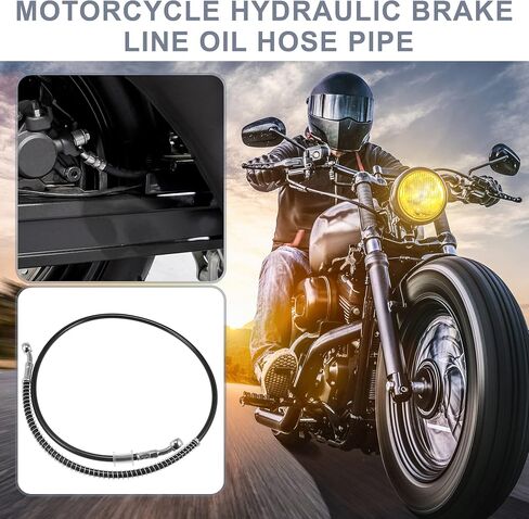 Motoforti 35.43 بوصة طول 10 مم معرف خط الفرامل الهيدروليكية للدراجات النارية أنبوب خرطوم الزيت كابل مضفر من الفولاذ المقاوم للصدأ للدراجات الرياضية ATV Motocross باللون الفضي in Saudi Arabia
