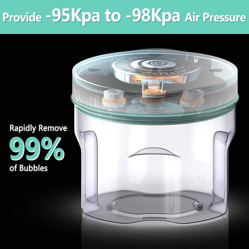 مزيل فقاعات الراتنج، آلة بدون هواء من الراتنج، غرفة تفريغ الهواء من أجل مجوهرات إيبوكسي الراتنج السيليكون للفنون والحرف اليدوية والمجوهرات المنزلية والمدرسة in Kuwait