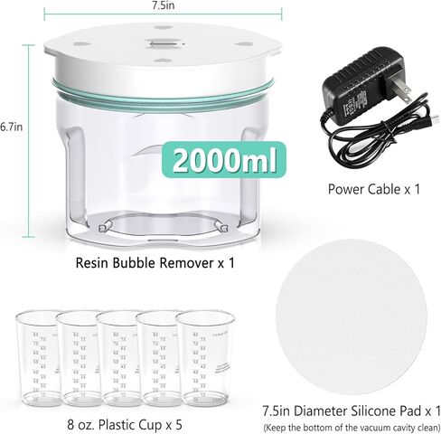 مزيل فقاعات الراتنج، آلة بدون هواء من الراتنج، غرفة تفريغ الهواء من أجل مجوهرات إيبوكسي الراتنج السيليكون للفنون والحرف اليدوية والمجوهرات المنزلية والمدرسة in Kuwait