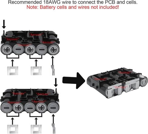 18V 10-Cell 3.0Ah 4.0Ah 5.0Ah 18650 Battery Case Replacement for Milwaukee M18 Battery Broken Plastic Case Replacement Part DIY Repair Rebuild Kit (No Battery Cell) in Saudi Arabia