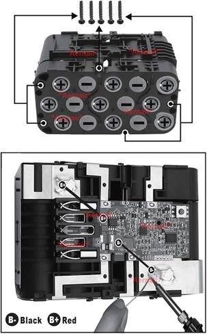 18V 10-Cell 3.0Ah 4.0Ah 5.0Ah 18650 Battery Case Replacement for Milwaukee M18 Battery Broken Plastic Case Replacement Part DIY Repair Rebuild Kit (No Battery Cell) in Saudi Arabia