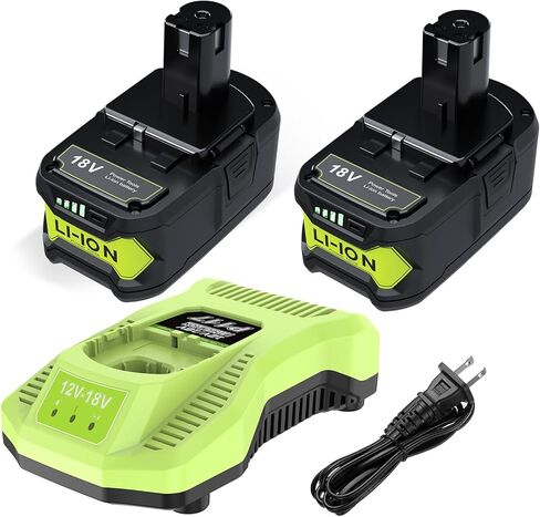6.0Ah Replacement for Ryobi 18V Battery, Compatible with Ryobi Battery 18V ONE+ P102 P103 P104 P105 P107 P108 P109 P122 Cordless Tools for Ryobi 18V Battery and Charger Combo in Saudi Arabia