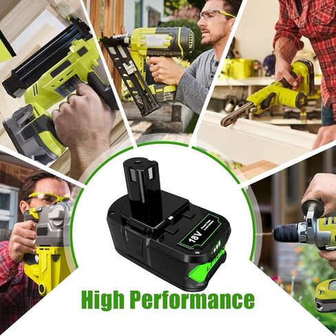 6.0Ah Replacement for Ryobi 18V Battery, Compatible with Ryobi Battery 18V ONE+ P102 P103 P104 P105 P107 P108 P109 P122 Cordless Tools for Ryobi 18V Battery and Charger Combo in Saudi Arabia