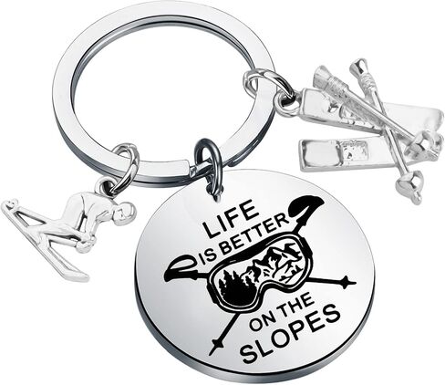 CHOORO Snowboarding Gift Life is Better On The Slopes Keychain Skiing Gifts for Skier Ski Lovers Ski Coach Gift in Saudi Arabia