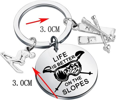 CHOORO Snowboarding Gift Life is Better On The Slopes Keychain Skiing Gifts for Skier Ski Lovers Ski Coach Gift in Saudi Arabia