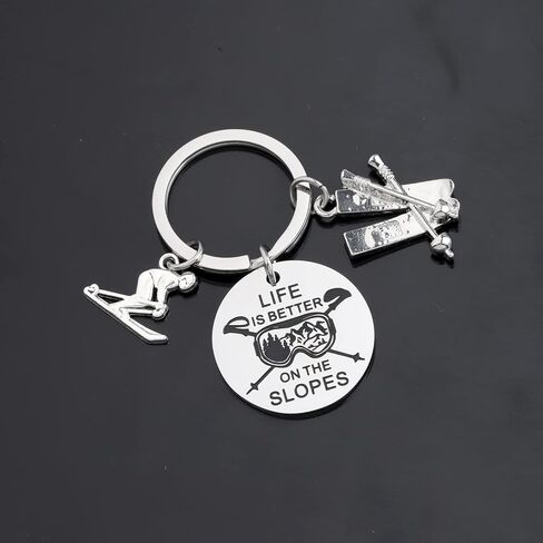 CHOORO Snowboarding Gift Life is Better On The Slopes Keychain Skiing Gifts for Skier Ski Lovers Ski Coach Gift in Saudi Arabia