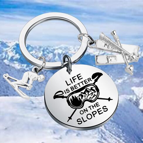 CHOORO Snowboarding Gift Life is Better On The Slopes Keychain Skiing Gifts for Skier Ski Lovers Ski Coach Gift in Saudi Arabia