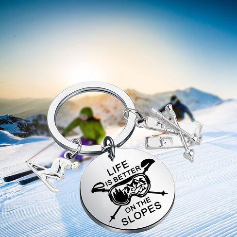 CHOORO Snowboarding Gift Life is Better On The Slopes Keychain Skiing Gifts for Skier Ski Lovers Ski Coach Gift in Saudi Arabia