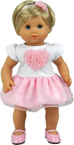 Sophia's Faux-Leather Pleated Dress Shoes with Elastic Straps for 15 Inch Baby Dolls, Light Pink in Saudi Arabia