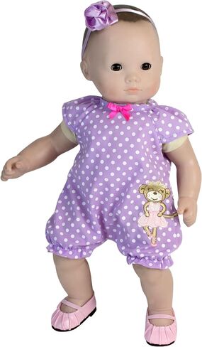 Sophia's Faux-Leather Pleated Dress Shoes with Elastic Straps for 15 Inch Baby Dolls, Light Pink in Saudi Arabia