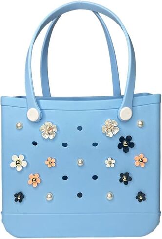 إكسسوارات حقيبة بوج - اللآلئ والزهور الملونة المتوافقة مع حقيبة الشاطئ المطاطية بوج in Kuwait